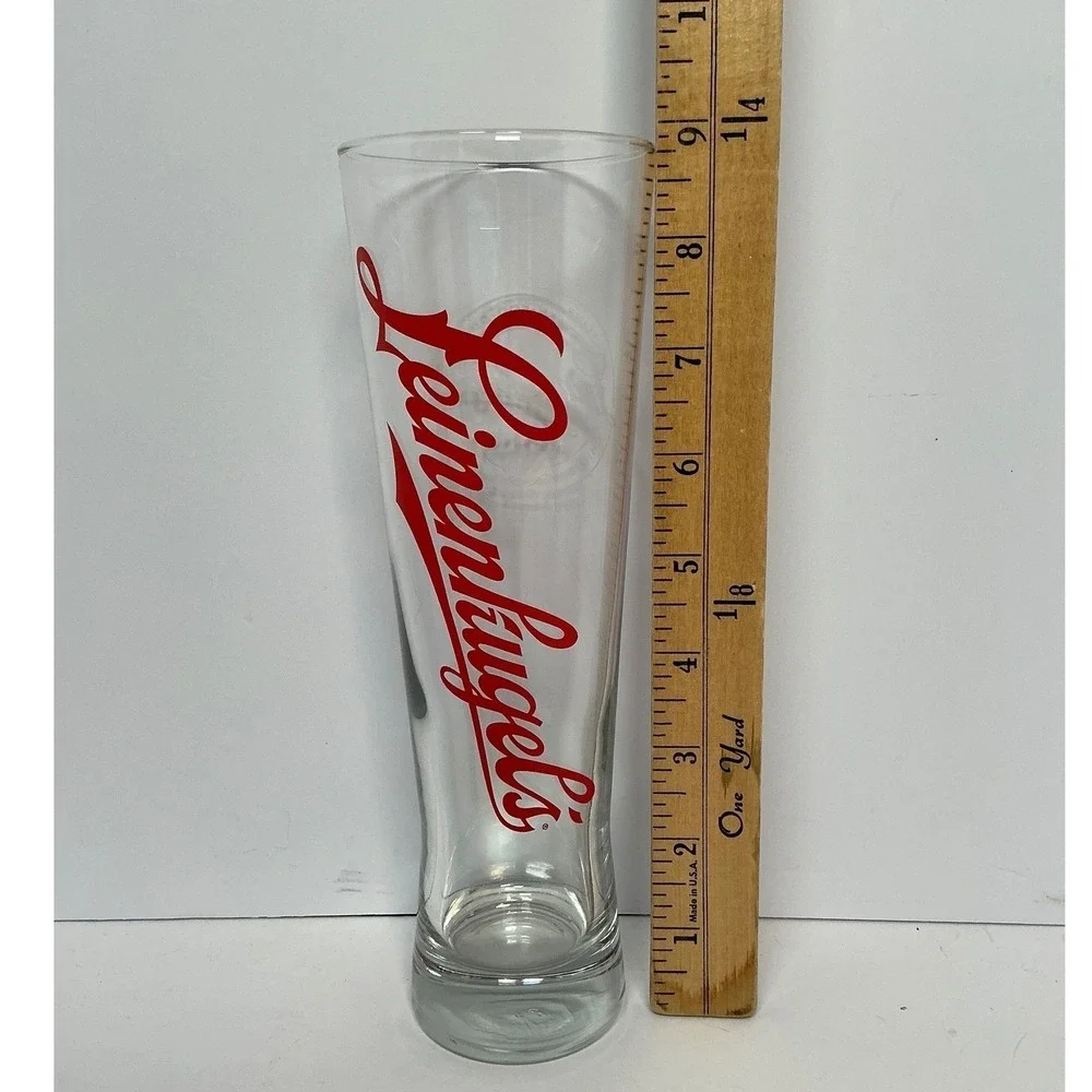 Leinenkugel's Pilsner Beer Glasses Unisex OS Clear Red‎ Logo Set of 6 Shandy 9